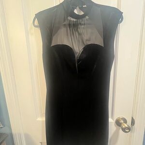 Charlotte Russe Black Strapless Sheer-Yoke Cocktail Dress